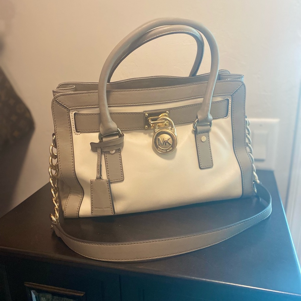 Michael Kors Taupe and Cream Purse